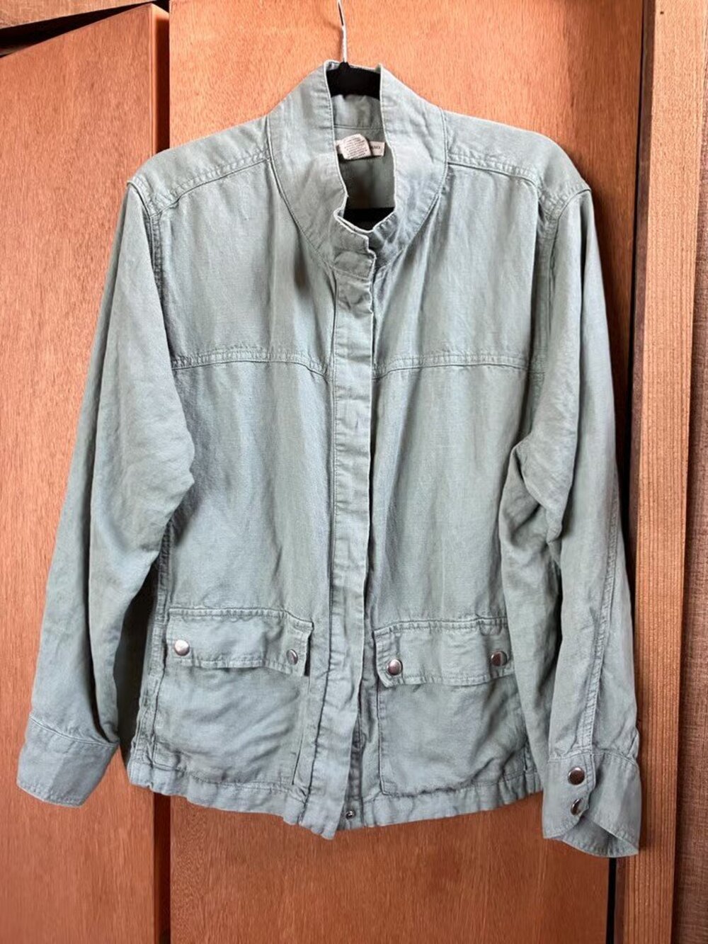 Christian Siriano (Size 2X) Linen Lyocell Jacket (Sage Green) Minimalist Artsy